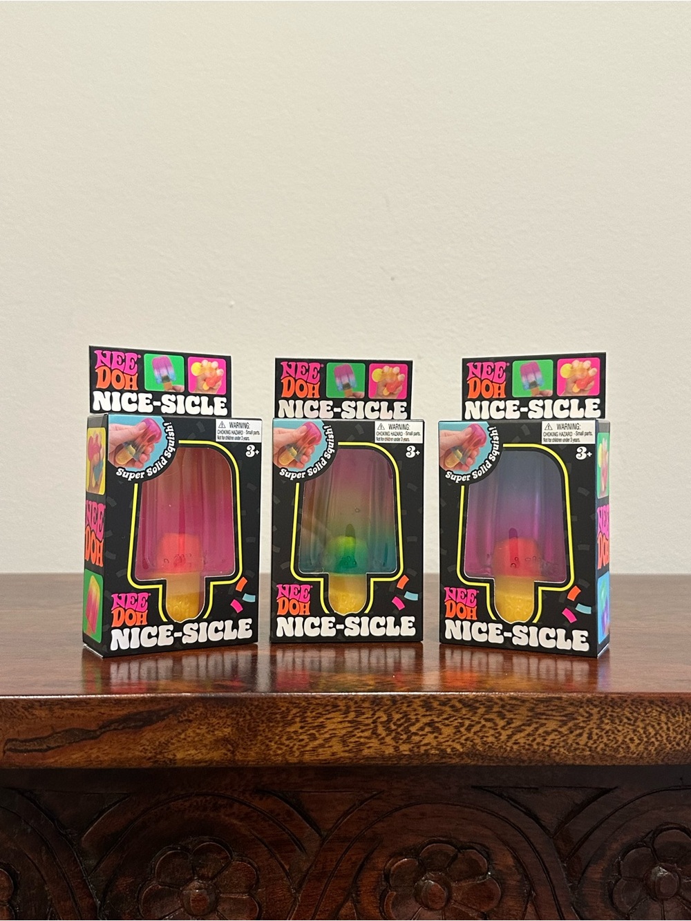 3 Authentic Needoh Nice-sicles (set of all 3 colors) NEW IN BOX